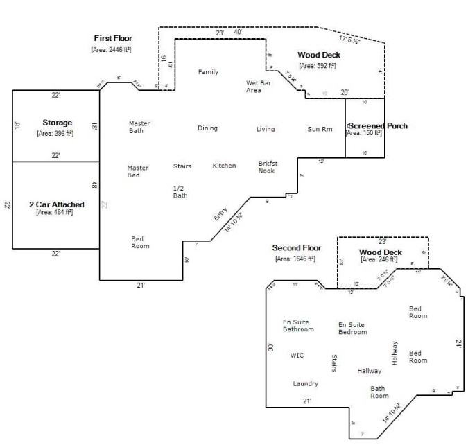 Floor Plan for 5 bedroom luxury home with 7 mile lake view and hot tub